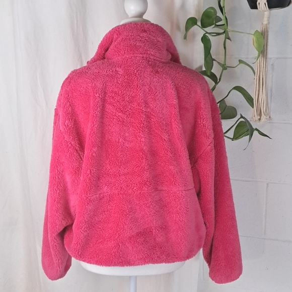 All In motion Oversized High Pile Fleece Half Zip Pullover Pockets Pink SzS - Picture 7 of 14